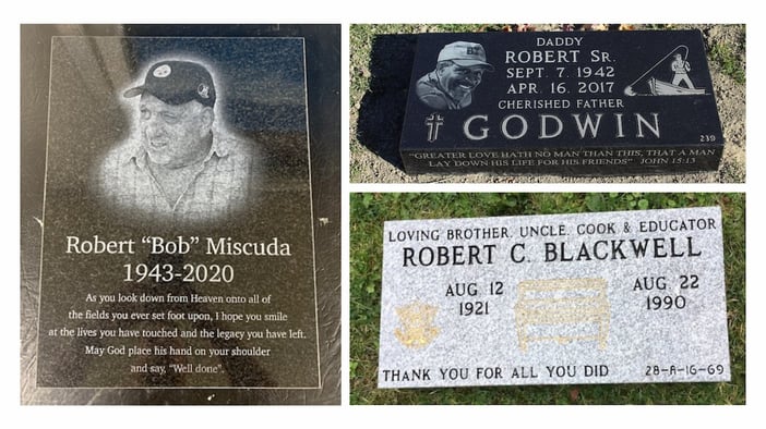 Athlete headstone collage