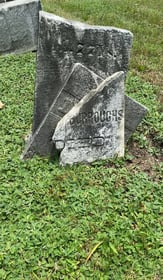 Burroughs_Broken Headstone Before