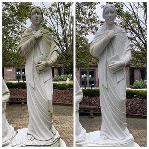 Cleaned Statue Before and After