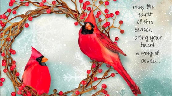 cardinals at christmas