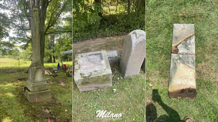 Cemetery restoration collage