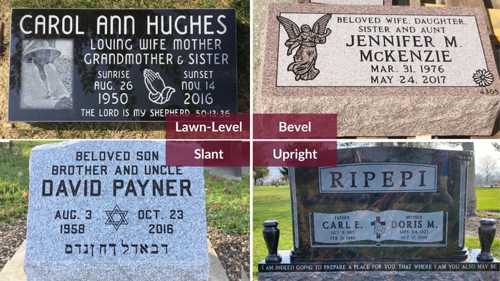 Headstone size collage