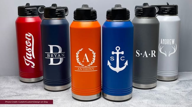 custom water bottle holiday gift