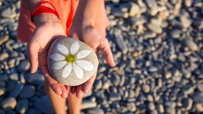 painted stone holiday gift