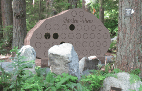 garden view recessed urns in a monument