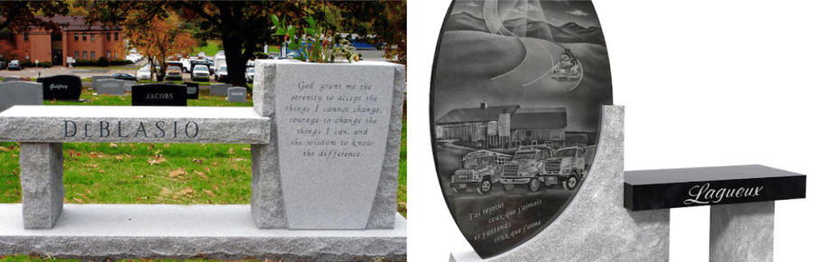 recessed urns in deblasio and laguex bench