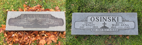 headstone cleaning before and after