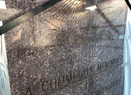 Cleveland Heights World War II Memorial - before new gold leaf