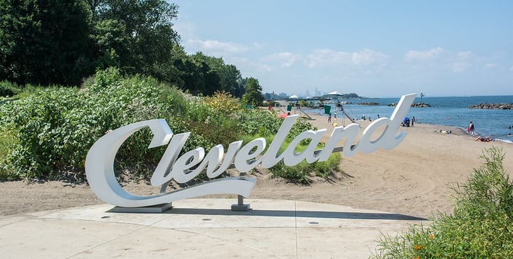 Cleveland Script Sign at the Beach