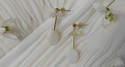Cremation Jewelry White Earrings