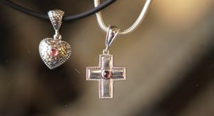 Cross Heart Necklace Cremation Jewelry