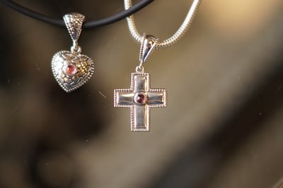 Milano Monuments Jewelry Heart Cross Memorial Necklaces