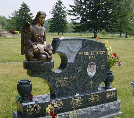 Dudinov - Angel Statue Bowed Head - All Saints Cemetery