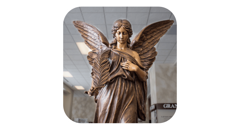 Bronze angel statue