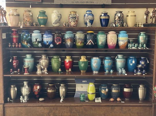 Cremation Urns - Full Display