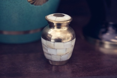 Gold and White Urn