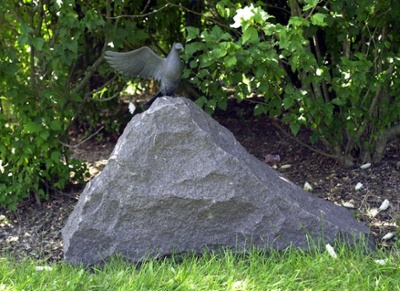 Natural Granite Rock - Recessed Urn Cremation Memorial-1