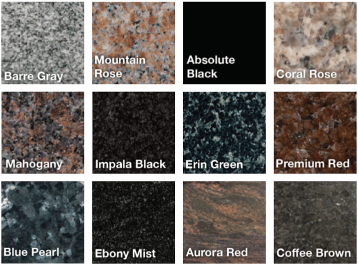 Granite Headstone - Most Common Colors and Varieties