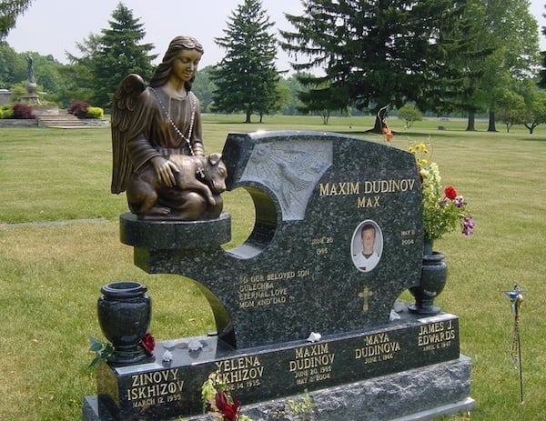 cost of black granite headstones