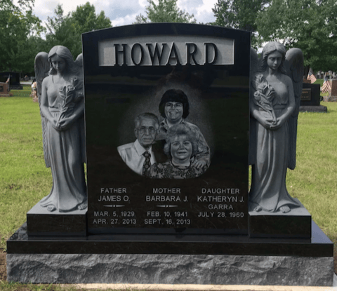 Howard Hand Etched Upright Monument Memorial