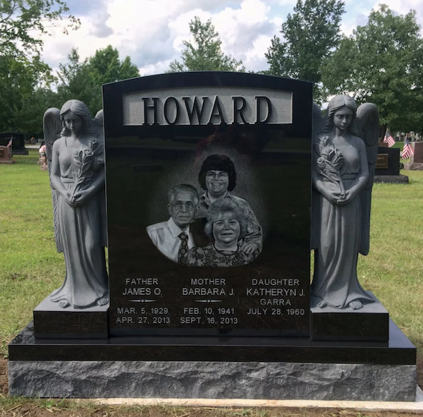 howard cemetery memorial hand etched