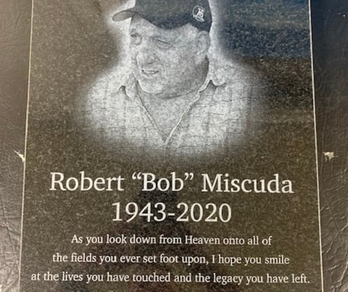 baseball coach dedication plaque