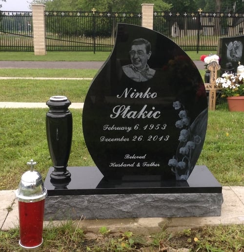 upright memorial for husband and father