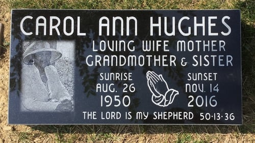 lawn level headstone for grandmother