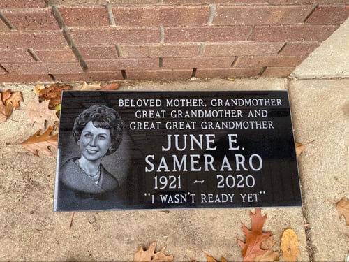 lawn level headstone for grandmother