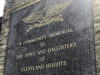World War II Memorial - Cleveland Heights post restoration new gold