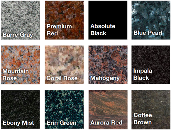 granite colors and varieties small