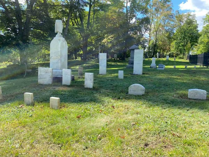 rows of headstones