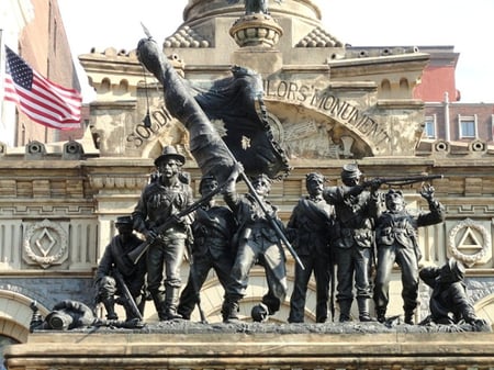 Sailors and Soldiers Monument Cleveland Public Square Infantry Bronze Group