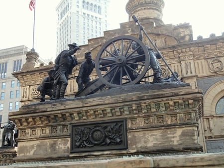 Sailors and Soldiers Monument Cleveland Public Square Artillery Bronze Group