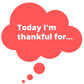 today im thankful for... red thinking bubble